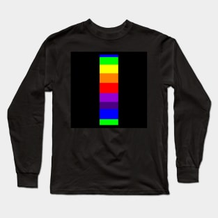 The Letter I in Rainbow Stripes Long Sleeve T-Shirt